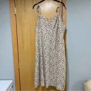 Midi Floral Dress with a Slit - Size 2 XL